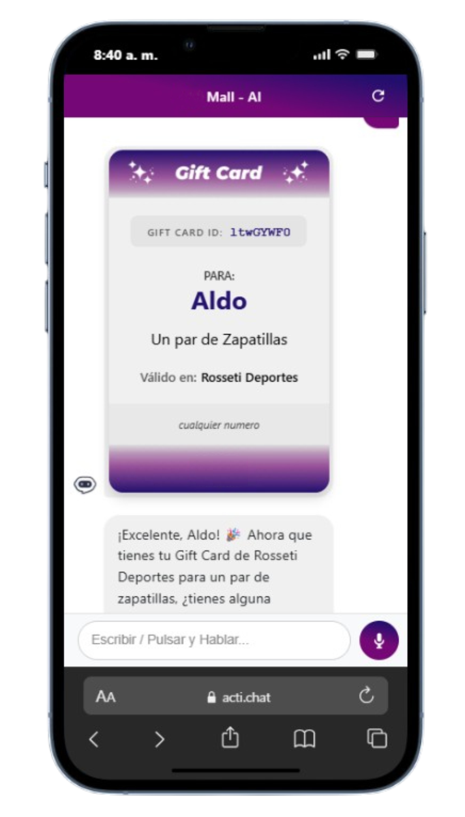 Generación de Gift Card